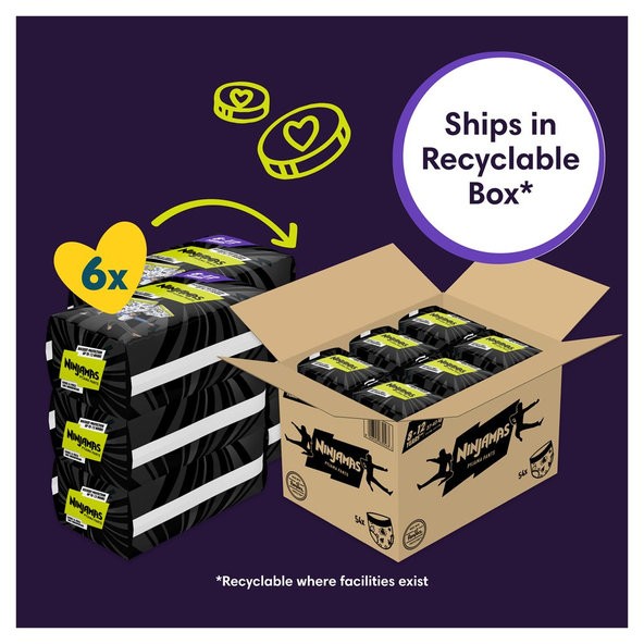 PAMPERS Nohavičky plienkové Ninjamas Pyjama Pants Kosmické lode, 54 ks, 8 rokov, 27kg-43kg