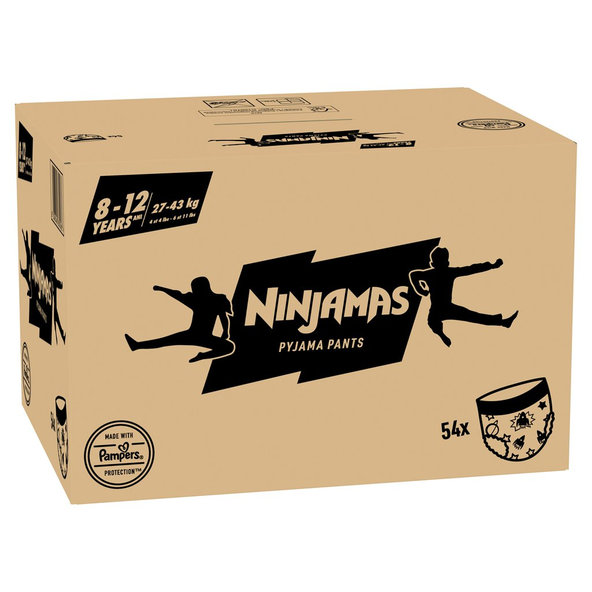 PAMPERS Nohavičky plienkové Ninjamas Pyjama Pants Kosmické lode, 54 ks, 8 rokov, 27kg-43kg