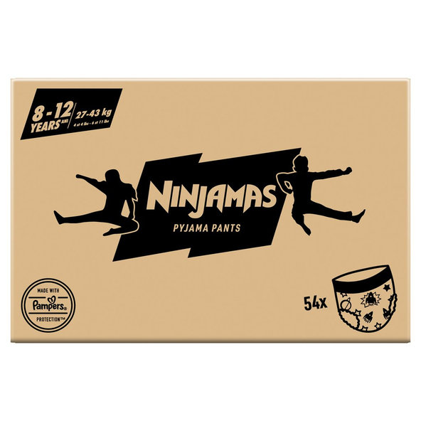 PAMPERS Nohavičky plienkové Ninjamas Pyjama Pants Kosmické lode, 54 ks, 8 rokov, 27kg-43kg