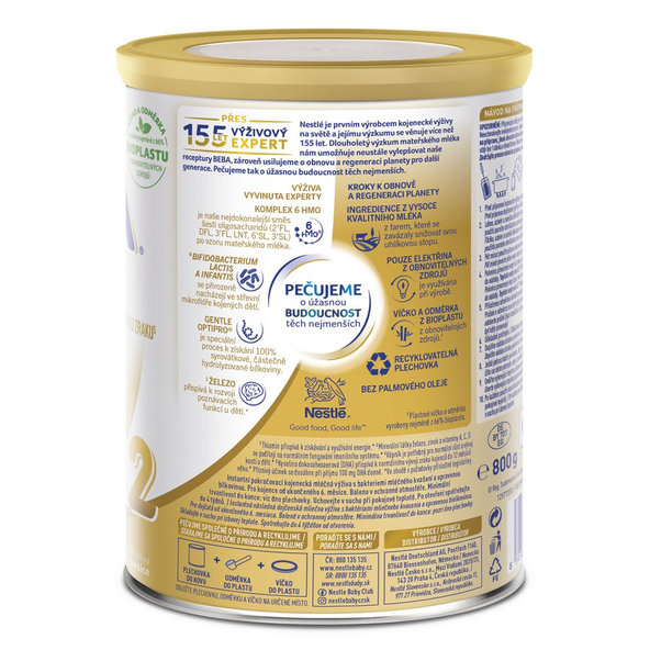 BEBA SUPREMEpro 2, 6 HMO, následné dojčenské mlieko, 800 g, od uk. 6. mesiace