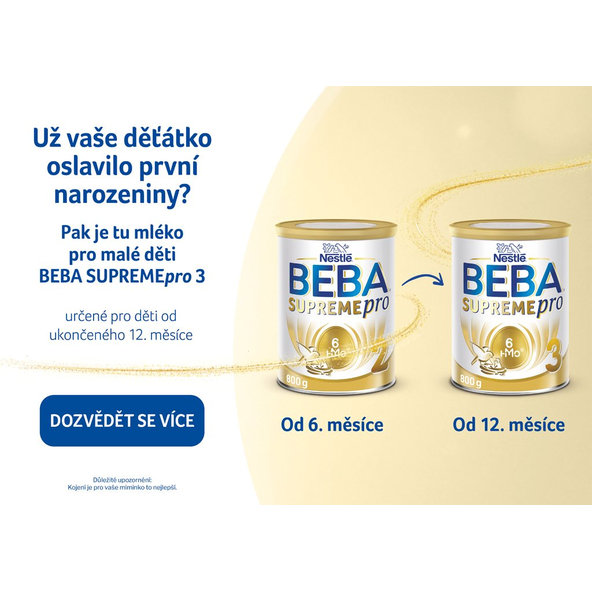 BEBA SUPREMEpro 2, 6 HMO, následné dojčenské mlieko, 800 g, od uk. 6. mesiace