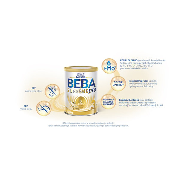 BEBA SUPREMEpro 3, 6 HMO, mlieko pre malé deti, 800 g, od uk. 12. mesiace