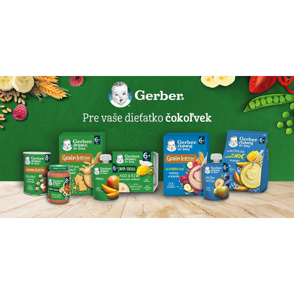GERBER Kapsička organic ovocná mango a broskyňa s kokosovým mliekom 80 g, 6+
