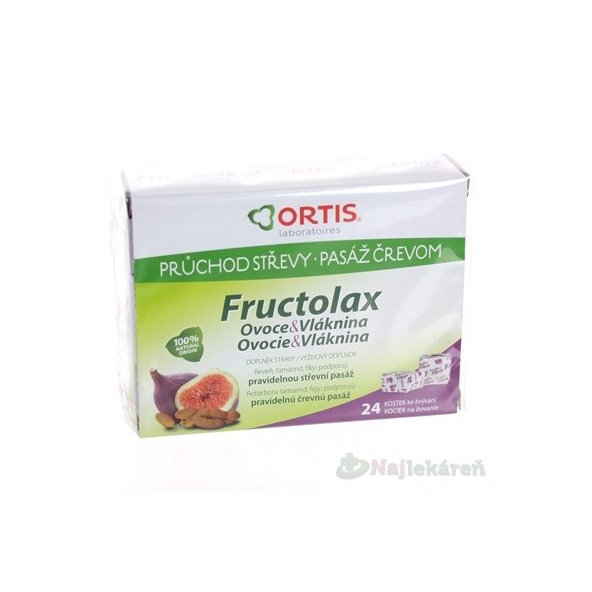 Fructolax Ovocie a vláknina KOCKY 24 ks