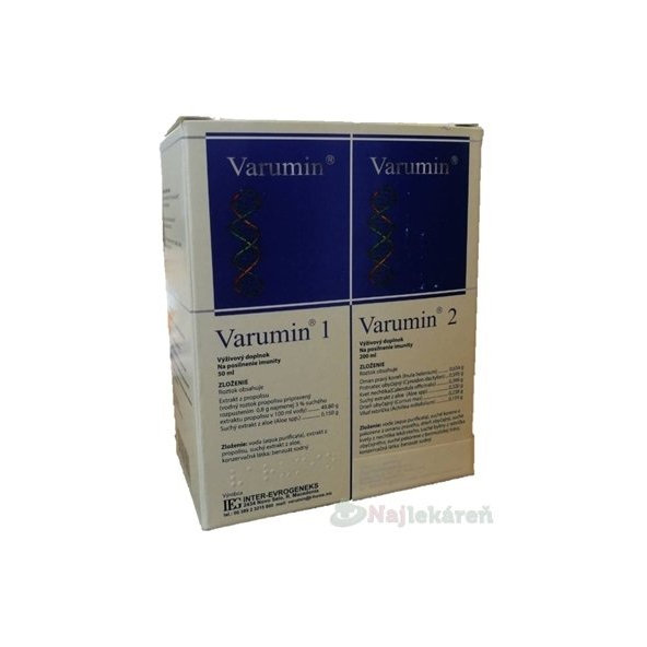 Varumin 1 a Varumin 2, perorálny roztok, 50 ml + 200 ml