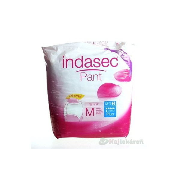 Indasec Pant Plus M plienkove nohavičky navliekacie, boky 80-110cm, 12ks