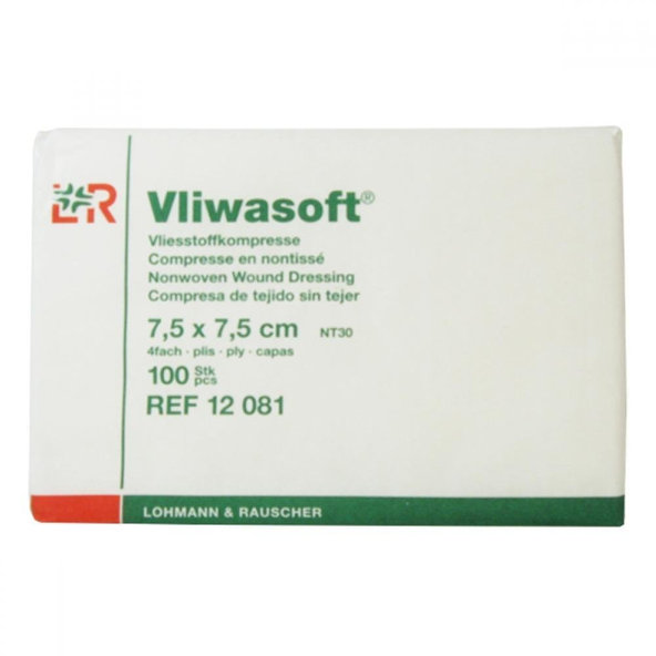 VLIWASOFT KOMPRESY NESTERILNÉ 7,5x7,5cm 4 vrstvové 100ks