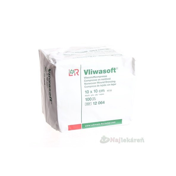 VLIWASOFT KOMPRESY NESTERILNÉ 10x10cm 4 vrstvové 100ks