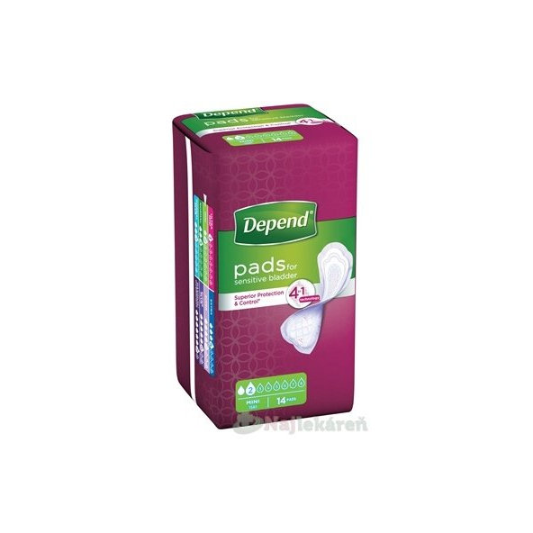 DEPEND MINI inkontinenčné vložky pre ženy 14ks