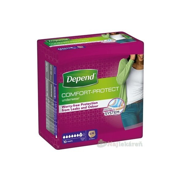 DEPEND NORMAL S/M pre ženy naťahovacie nohavičky 10ks