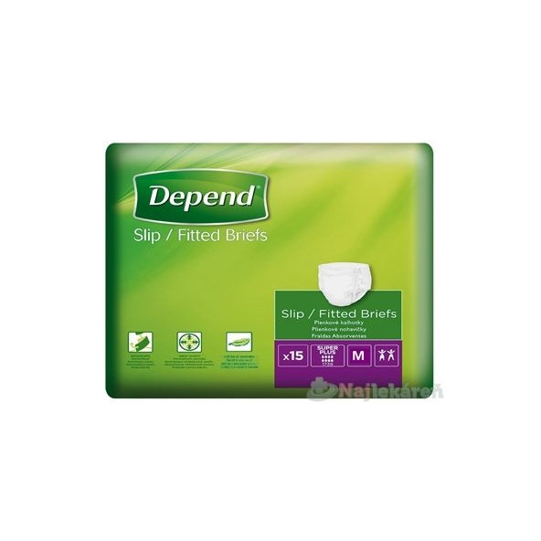 DEPEND Slip SUPER PLUS M priedušné plienkové nohavičky 15ks