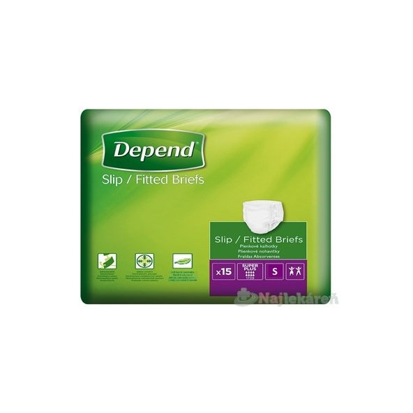 DEPEND Slip SUPER PLUS S priedušné plienkové nohavičky 15ks