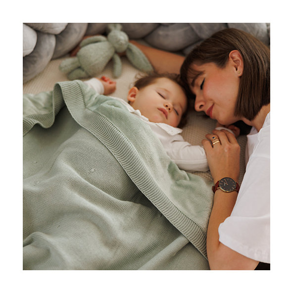 BABYONO Deka z prírodnej bavlny 75 × 100 cm 0m+  sage