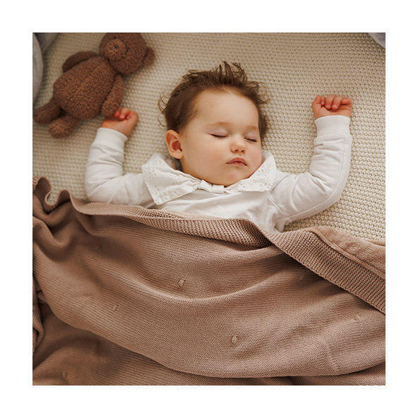 BABYONO Deka z prírodnej bavlny 75 × 100 cm 0m+ dark beige