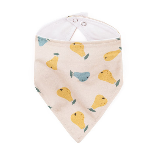 PETITE&MARS Podbradník bandana Luke Beige Pears&Intense Ochre 3m+ 2 ks