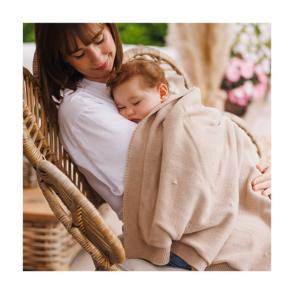 BABYONO Deka z prírodnej bavlny 75 × 100 cm 0m+ light beige