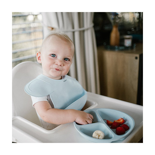 BABYONO Podbradník silikónový - Blue 1ks