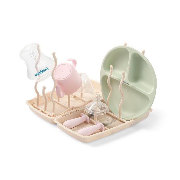 BABYONO Stojan na sušenie dojčenských fliaš a cumlíkov béžový