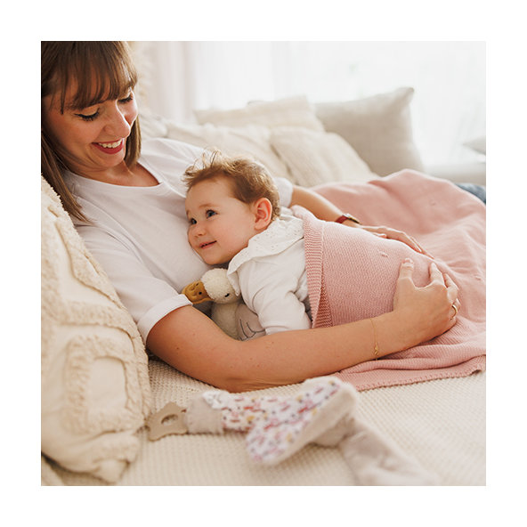 BABYONO Deka z prírodnej bavlny 75 × 100 cm 0m+ pink