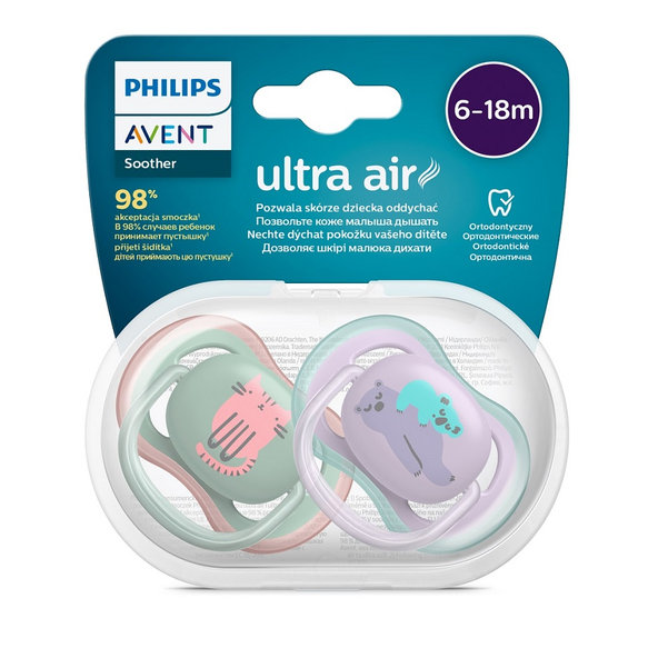 Philips AVENT Cumlík Ultra air obrázok 6-18m dievča (koala) 2 ks