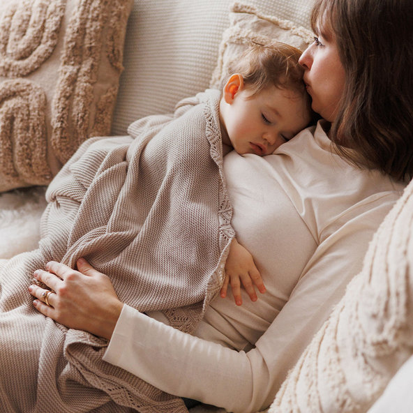 BABYONO Deka pletená bambusová Beige 75 x 100 cm