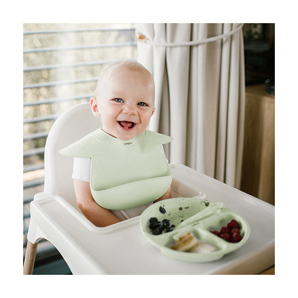 BABYONO Podbradník silikónový - Sage 1ks