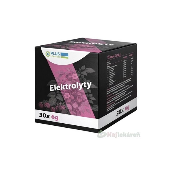 PLUS LEKÁREŇ Elektrolyty malina 30 vrecúšok