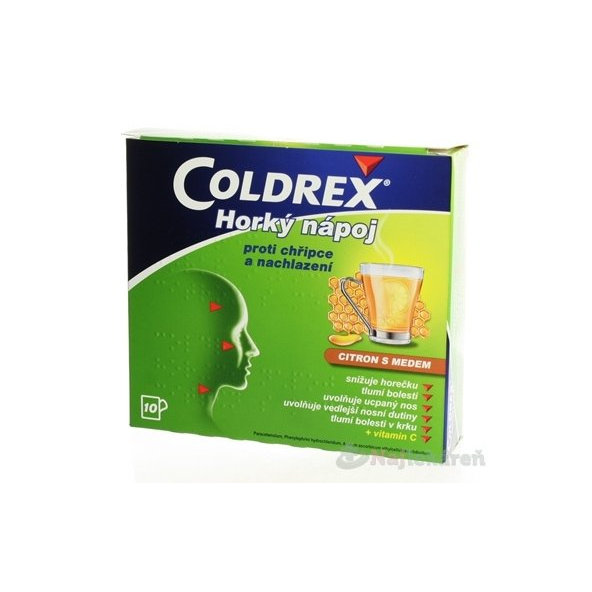 COLDREX Horúci nápoj Citrón s medom na chrípku a prechladnutie 10 vreciek