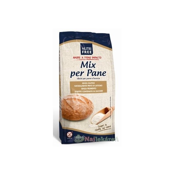 NutriFree Mix per Pane, zmes na prípravu bieleho bezgluténového chleba, 1000g