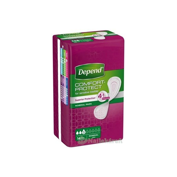 DEPEND NORMAL inkontinenčné vložky pre ženy, 9x25cm, savosť 250ml, 14ks