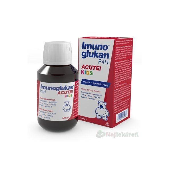 Imunoglukan P4H ACUTE KIDS výživový doplnok, 100ml