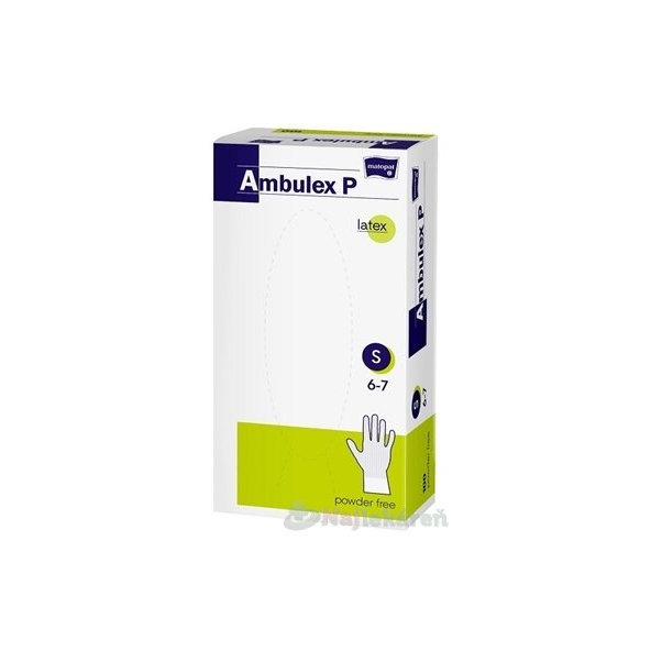 Ambulex P rukavice LATEXOVÉ, potiahnuté polymérom veľ.S, nesterilné, nepúdrované 100ks