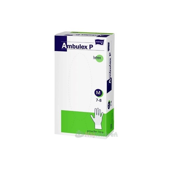 Ambulex P rukavice LATEXOVÉ, potiahnuté polymérom veľ. M,nesterilné, nepúdrované 100ks
