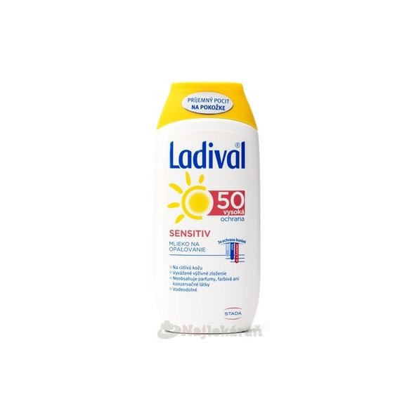 Ladival SENSITIV SPF 50 mlieko na opaľovanie