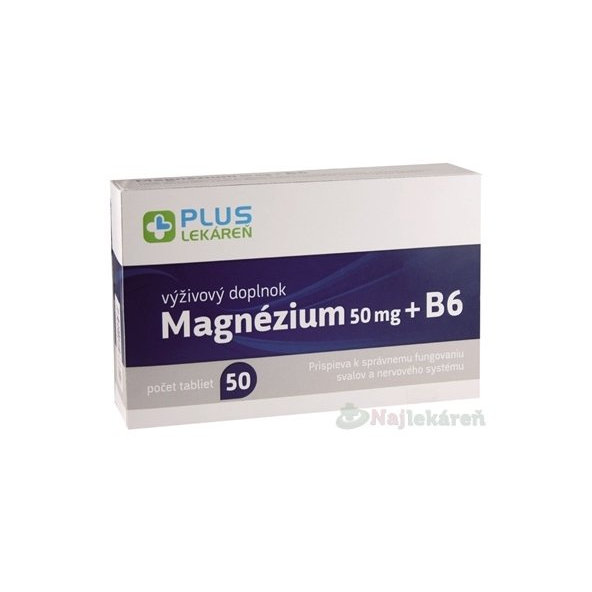 PLUS LEKÁREŇ Magnézium 50 mg + B6 50ks