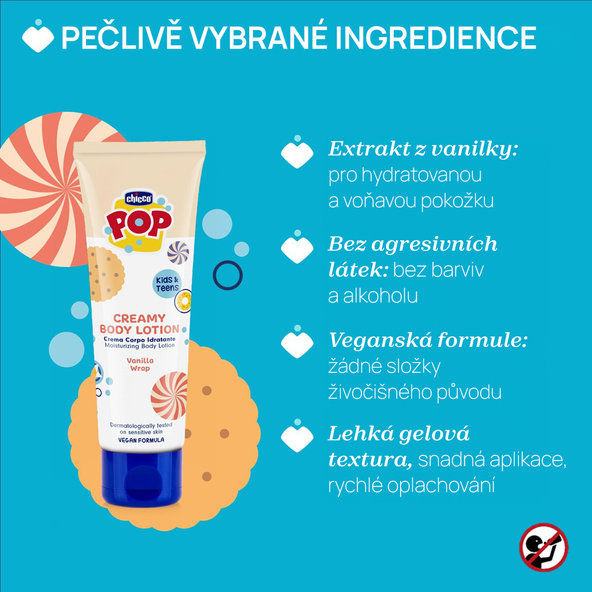 CHICCO Telové mlieko Vanilla POP pre deti a teenagerov 150ml