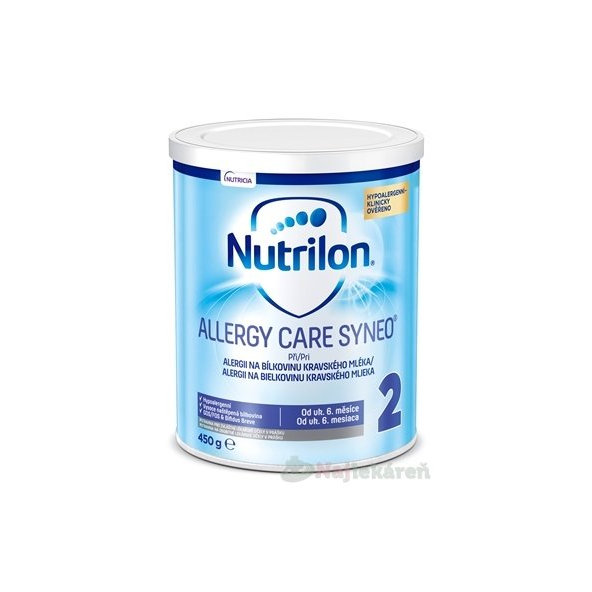Nutrilon 2 ALLERGY CARE SYNEO, špeciálna mliečna výživa (od ukonč. 6 m) 450 g
