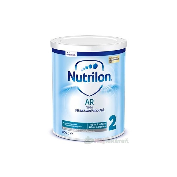 Nutrilon 2 AR, špeciálna mliečna výživa pri grckaní (od ukonč. 6 m), 800 g