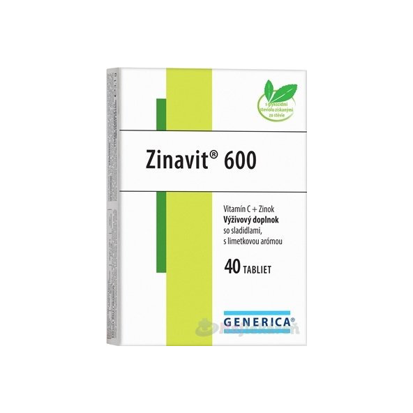GENERICA Zinavit 600 s limetkovou arómou, 40 ks