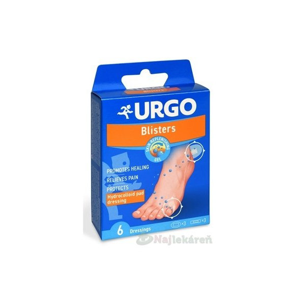 URGO Blisters Na pľuzgiere hydrokoloidná náplasť, 2 veľkosti  6ks