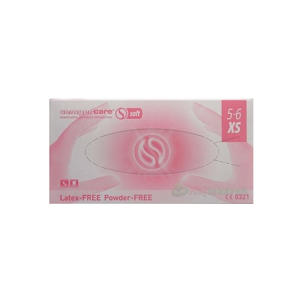 Sempercare Vyšetrovacie rukavice nitril SOFT bezpudrové (XS), bez latexu (farba ružová) 200ks