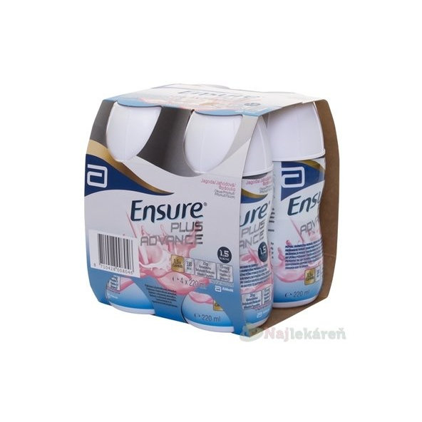 Ensure PLUS ADVANCE jahodová príchuť 4x220 ml