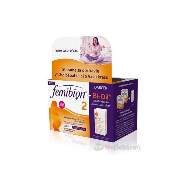 Femibion 2 Kys. listová a METAFOLIN+DHA+VIT.D3 + Bi-Oil, set