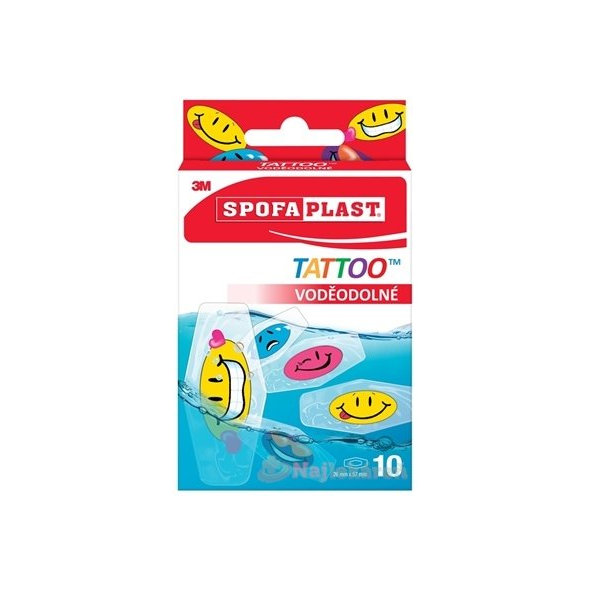 3M SPOFAPLAST č.115N Náplasti VODEODOLNÉ TATTOO detské, mix, 10ks