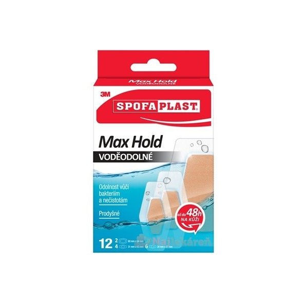 3M SPOFAPLAST č.191N Náplasti VODEODOLNÉ Max Hold 3 veľkosti, 12ks
