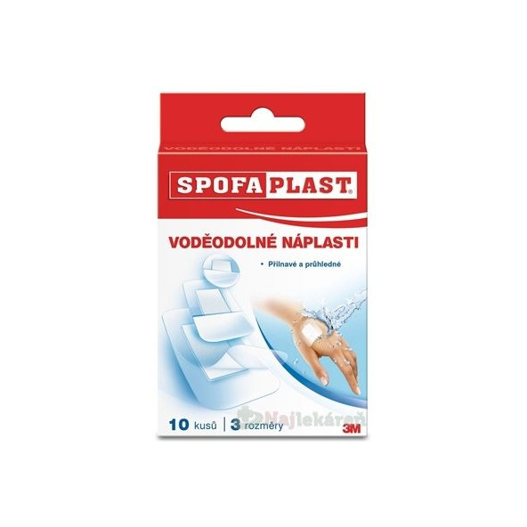 3M SPOFAPLAST č.190 Vodeodolné náplasti mix 3 veľkostí, transparentná fólia 10ks
