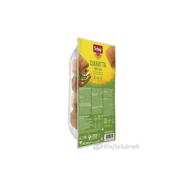 Schär CIABATTA RUSTICA, bezgluténové, celozrnné žemle, 200g