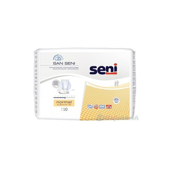 Seni SAN AIR NORMAL VKLAD. PLIENKY pre inkont. 32x64cm, savosť 1290ml, 10ks