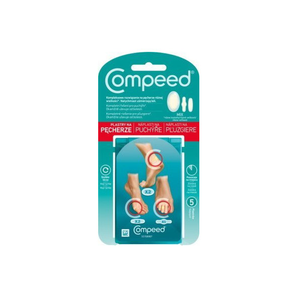 Compeed NÁPLASŤ na pľuzgiere MIX 5ks