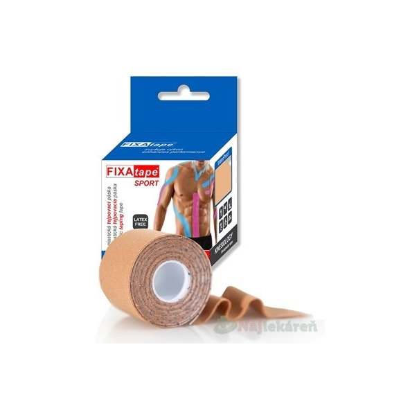 FIXAtape tejpovacia páska SPORT kinesiologická, elastická, telová, 5cmx5m 1ks